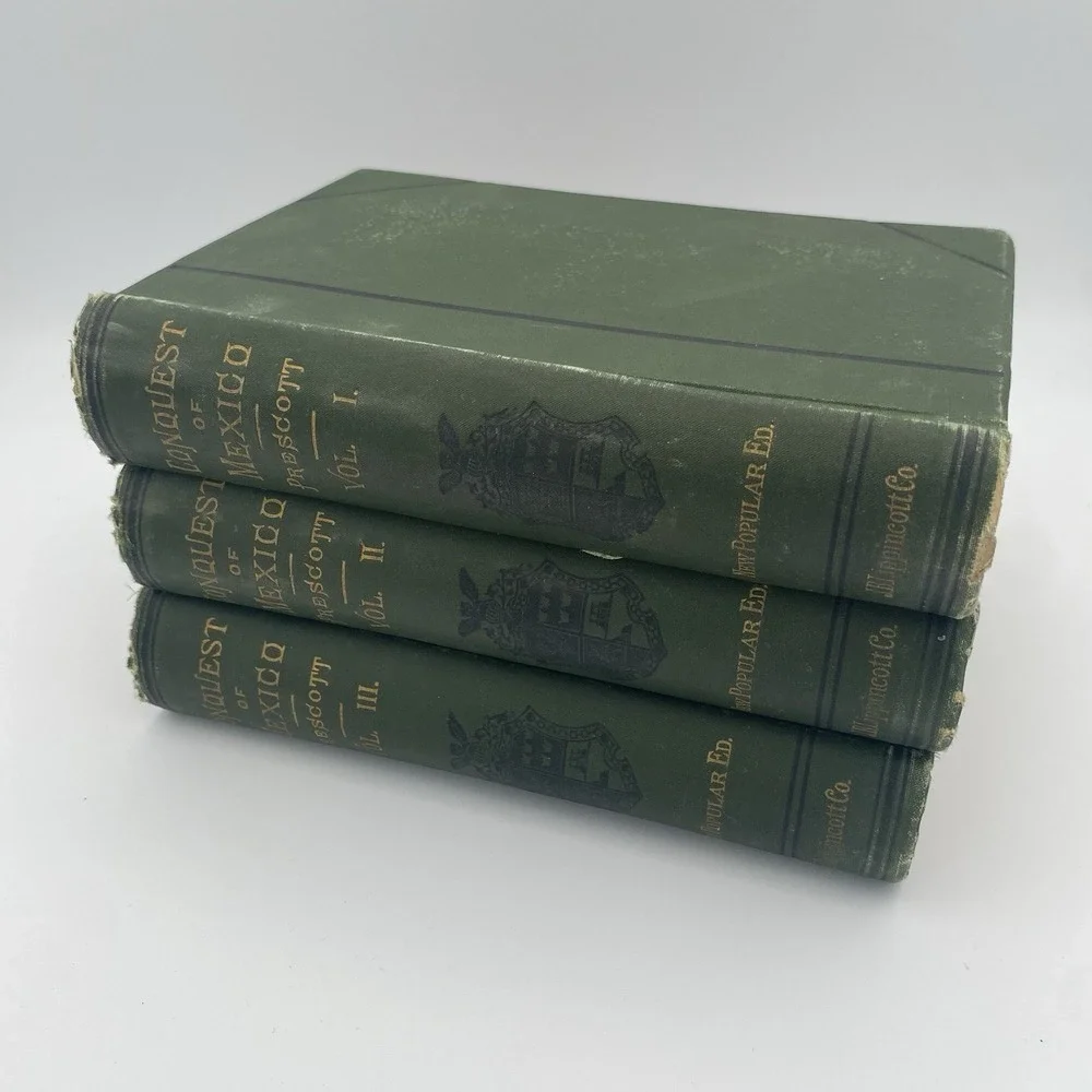 1873 History Of The Conquest Of Mexico William H.‎ Prescott Vol. 1-3 Illustrated
